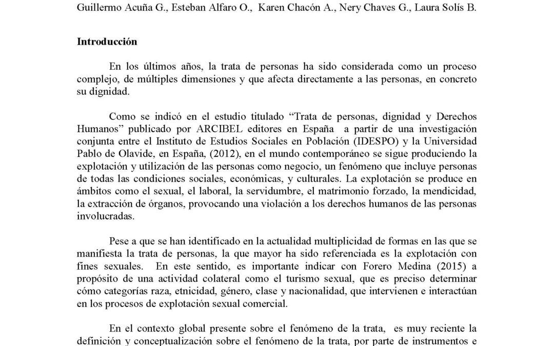 Percepción sobre la Trata de Personas en Costa Rica