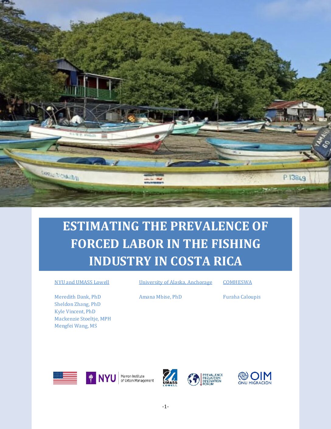 Estimating the Prevalence of Forced Labor in the Fishing Industry in Costa Rica