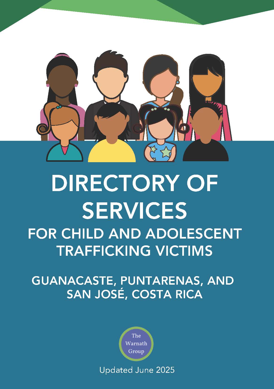 Directory of Services for Child and Adolescent Trafficking Victims 2025 The cover of the Directory of Services resource.